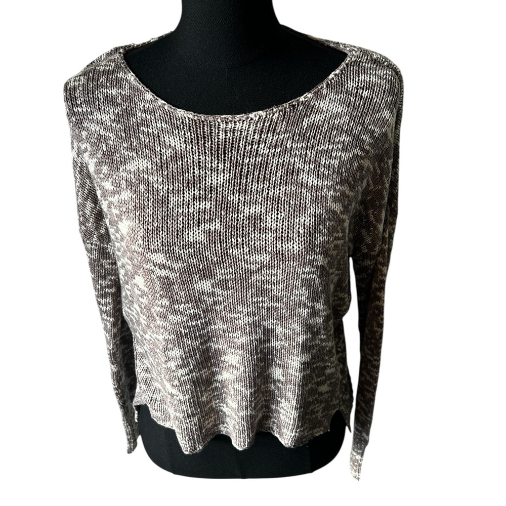 Research and Design Women's Boatneck Gray and White Sweater Size Small